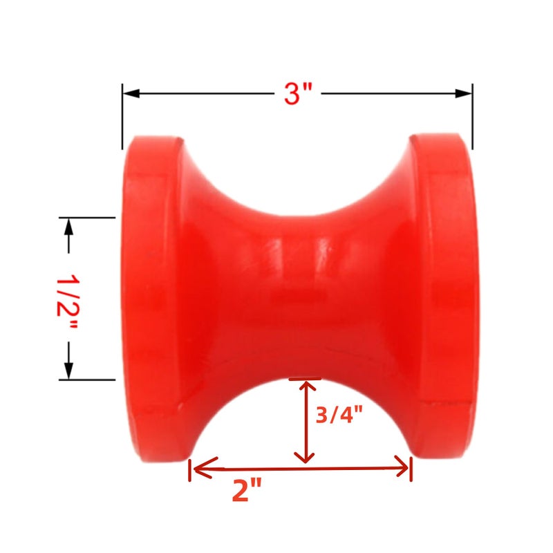 UANOFCN Boat Trailer Bow Stop Roller 3 Inch Polyurethane Roller, Replacement Boat Jetski Trailer Part Non Marking Red - Image 3